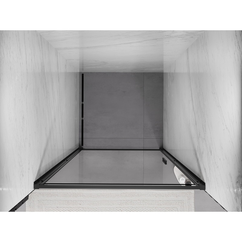 Mexen Exo-B ușă de duș batantă 60 cm, transparentă, neagră - 817-060-000-70-00
