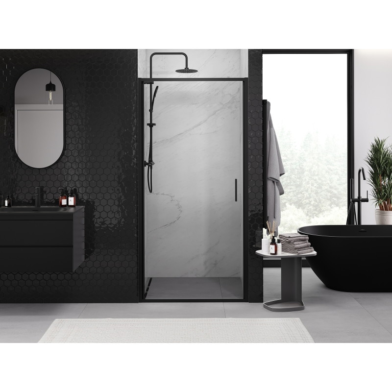 Mexen Exo-B ușă de duș batantă 65 cm, transparentă, neagră - 817-065-000-70-00