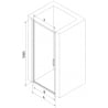 Mexen Exo-B ușă de duș batantă 70 cm, transparentă, neagră - 817-070-000-70-00