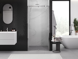 Mexen Exo ușă de duș batantă 125 cm, transparent, crom - 819-125-000-01-00