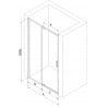 Mexen Exo 125 cm-es nyíló zuhanyajtó, átlátszó, króm - 819-125-000-01-00