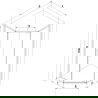 Mexen Exo cabină de duș pentagonală cu deschidere 100 x 100 cm, transparent, negru - 812-100-100-70-00