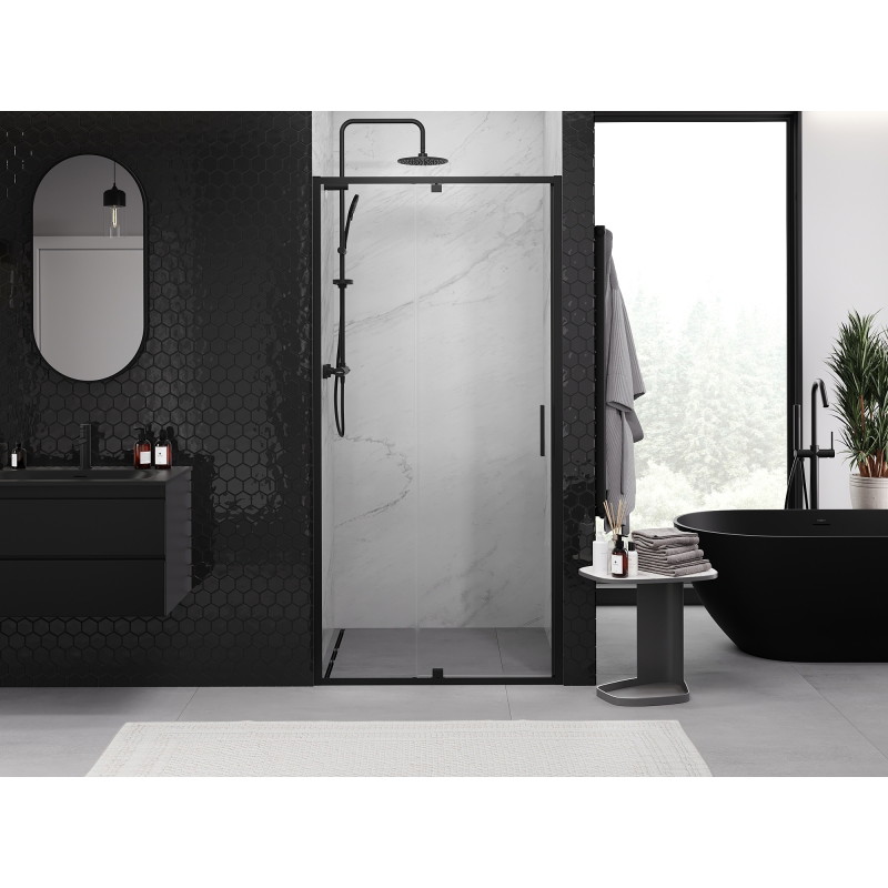 Mexen Exo-R uși de duș pivotante 110 cm, transparente, negre - 819-110-000-70-00