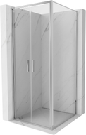 Mexen Exo-B Duo 70 x 70 cm-es nyíló zuhanykabin, átlátszó, króm - 814-070-070-01-00