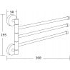 Mexen cuier triplu rotativ pentru prosoape, Crom - 7039243-00