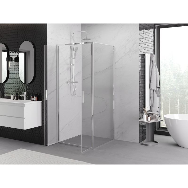 Mexen Exo-B Duo 70 x 70 cm-es nyíló zuhanykabin, átlátszó, króm - 814-070-070-01-00