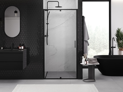 Mexen Exo uși de duș pivotante 120 cm, transparent, negre - 819-120-000-70-00