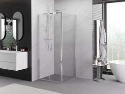 Mexen Exo cabină de duș pivotantă 80 x 80 cm, transparent, crom - 814-080-080-01-00
