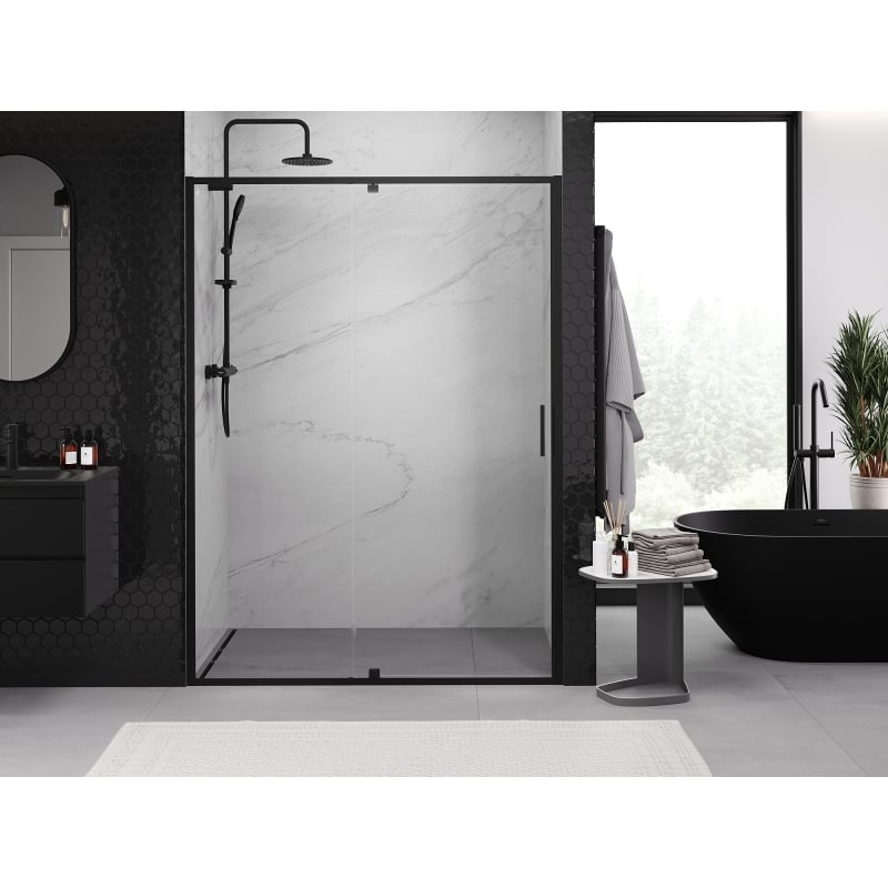 Mexen Exo uși de duș pivotante 140 cm, transparent, negru - 819-140-000-70-00