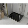 Mexen Lima cabină de duș pliabilă 80 x 100 cm, transparentă, aurie + cadă de duș Flat, negru - 856-080-100-50-00-4070G