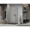 Mexen Lima cabină de duș pliabilă 80 x 100 cm, transparent, Aurie + cadă de duș Flat, Neagră - 856-080-100-50-00-4070G