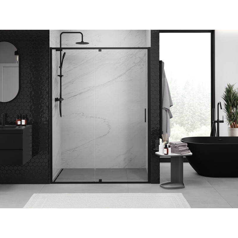 Mexen Exo-R uși de duș batante 155 cm, transparente, negre - 819-155-000-70-00