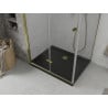 Mexen Lima cabină de duș pliabilă 80 x 100 cm, transparentă, aurie + cadă de duș Flat, negru - 856-080-100-50-00-4070G