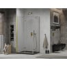 Mexen Lima cabină de duș pliabilă 80 x 100 cm, transparent, Aurie + cadă de duș Flat, Neagră - 856-080-100-50-00-4070G