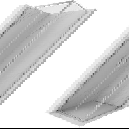 Mexen Exo cabină de duș cu ușă batantă 100 x 100 cm, transparentă, crom - 814-100-100-01-00