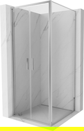 Cabină de duș cu ușă batantă Mexen Exo 100 x 100 cm, transparentă, crom - 814-100-100-01-00