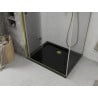 Mexen Lima cabină de duș pliabilă 80 x 100 cm, transparentă, aurie + cadă de duș Flat, negru - 856-080-100-50-00-4070G