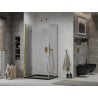Mexen Lima cabină de duș pliabilă 80 x 100 cm, transparent, Aurie + cadă de duș Flat, Neagră - 856-080-100-50-00-4070G