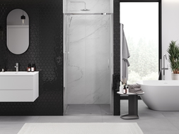 Mexen Exo tolóajtós zuhanykabin 105 cm, átlátszó, króm - 8151-105-000-01-00