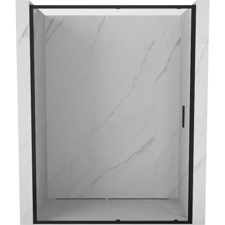 Mexen Exo tolóajtós zuhanykabin 135 cm, átlátszó, fekete - 8151-135-000-70-00