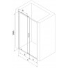 Mexen Exo-S uși de duș glisante 145 cm, transparente, negre - 8151-145-000-70-00