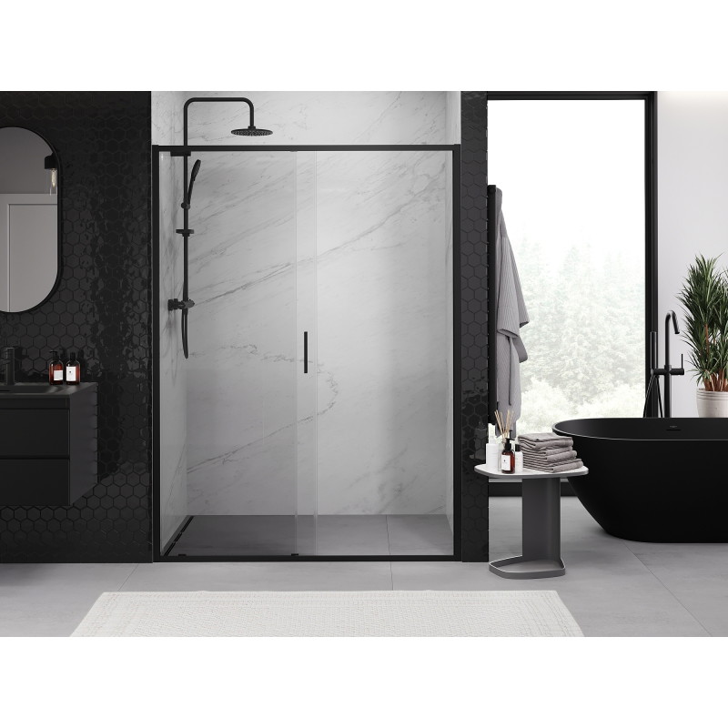 Mexen Exo-S uși de duș glisante 155 cm, transparent, negru - 8151-155-000-70-00
