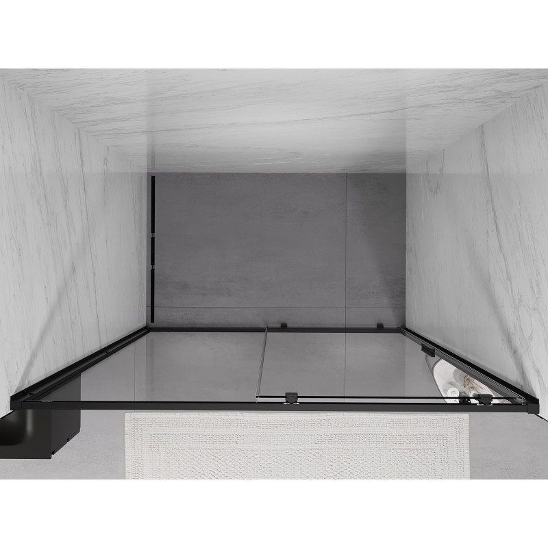 Mexen Exo-S uși de duș glisante 145 cm, transparente, negre - 8151-145-000-70-00