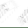 Mexen Velar Duo ușă de duș culisantă 140 cm, transparent, auriu cu aspect periat - 871-140-000-02-55