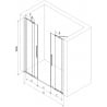 Mexen Velar Duo uși de duș glisante 180 cm, transparente, aurii periate - 871-180-000-02-55