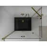 Mexen Lima cabină de duș pliabilă 90 x 100 cm, transparent, Aurie + cadă de duș Flat, Neagră - 856-090-100-50-00-4070G