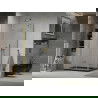 Mexen Lima cabină de duș pliabilă 90 x 100 cm, transparent, Aurie + cadă de duș Flat, Neagră - 856-090-100-50-00-4070G