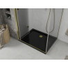 Mexen Lima cabina de duș pliabilă 90 x 100 cm, transparentă, aurie + cadă de duș Flat, neagră - 856-090-100-50-00-4070G