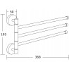 Mexen cuier triplu rotativ pentru prosoape, auriu - 7039243-50