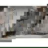 Mexen Lima cabină de duș pliabilă 100 x 90 cm, transparent, Aurie + cadă de duș Flat, Neagră - 856-100-090-50-00-4070G