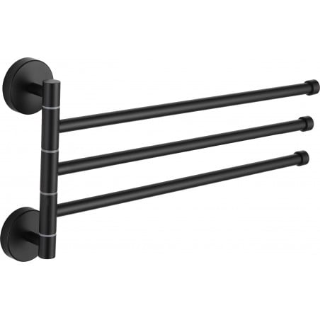 Cuier rotativ triplu pentru prosop Mexen, negru - 7039243-70