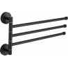 Cuier rotativ triplu pentru prosop Mexen, negru - 7039243-70