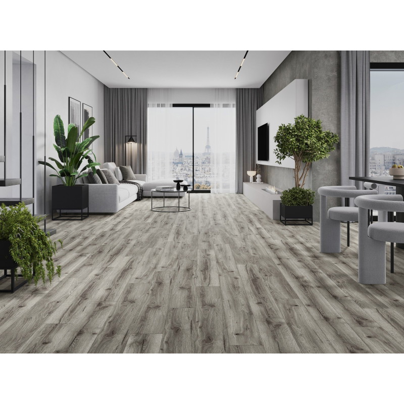 Mexen Ontario vinil padlóburkolat 1227 x 187 mm LVT Dryback 2,5 mm, PVC alátét, 4 V-fuga, Tölgy - F1303-1227-187-255-4V1-01