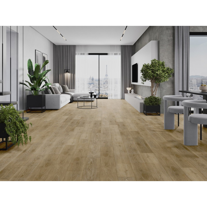 Mexen Alabama 1227 x 187 mm-es LVT Dryback 2,5 mm-es vinil panelek, PVC alátét, 4 V-fuga, Tölgy - F1319-1227-187-255-4V1-01
