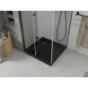 Mexen Lima összecsukható zuhanykabin 80 x 80 cm, átlátszó, fekete + Flat zuhanytálca, fekete - 856-080-080-70-00-4070B