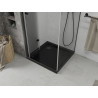 Mexen Lima összecsukható zuhanykabin 80 x 80 cm, átlátszó, fekete + Flat zuhanytálca, fekete - 856-080-080-70-00-4070B