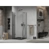 Mexen Lima cabină de duș pliabilă 80 x 80 cm, transparent, negru + cadă Flat, negru - 856-080-080-70-00-4070B