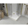 Mexen Lima Duo cabină de duș pliabilă 70 x 70 cm, transparentă, aurie + cadă de duș Flat - 856-070-070-50-02-4010G
