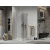 Dus˛ Kabina pliabilă Mexen Lima Duo 80 x 80 cm, transparent, auriu + cădiță Flat - 856-080-080-50-02-4010G