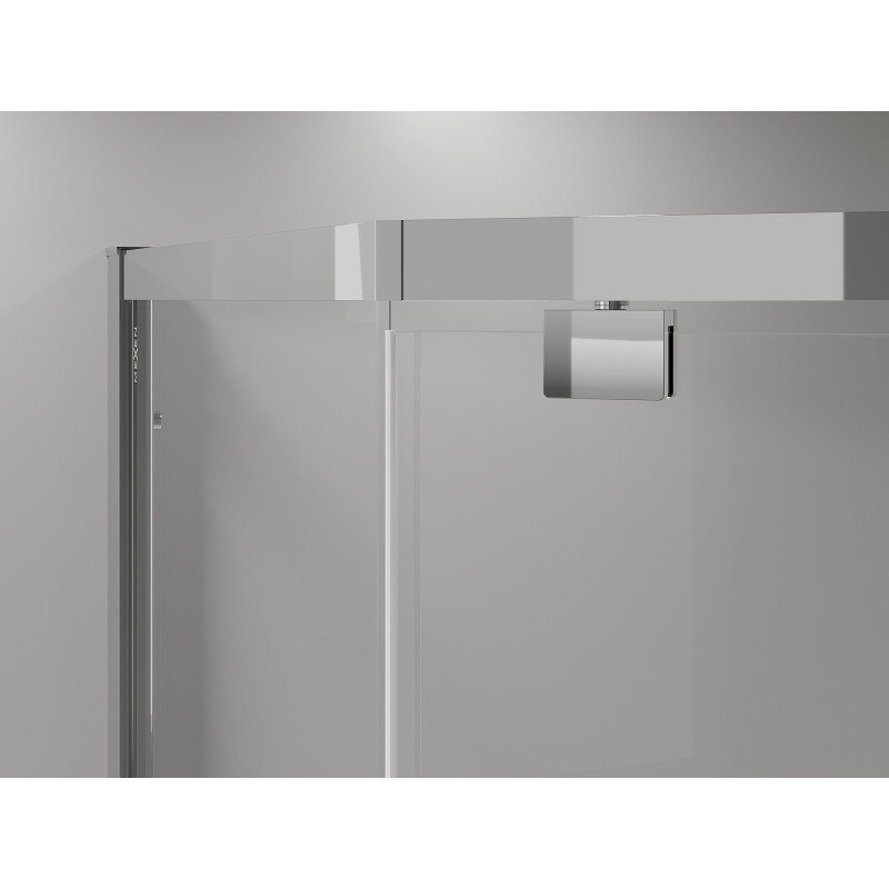 Mexen Exo-R Cabină de duș pentagonală cu ușă batantă 80 x 80 cm, transparentă, crom - 812-080-080-01-00