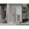 Mexen Lima Duo cabină de duș pliabilă 90 x 90 cm, transparentă, aurie + cadă Flat - 856-090-090-50-02-4010G