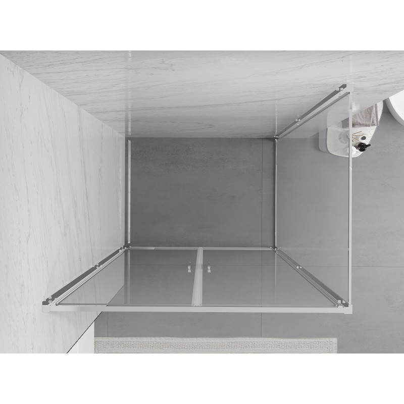 Mexen Exo-B Duo cabina de duș cu ușă rabatabilă 100 x 80 cm, transparentă, crom - 814-100-080-01-00