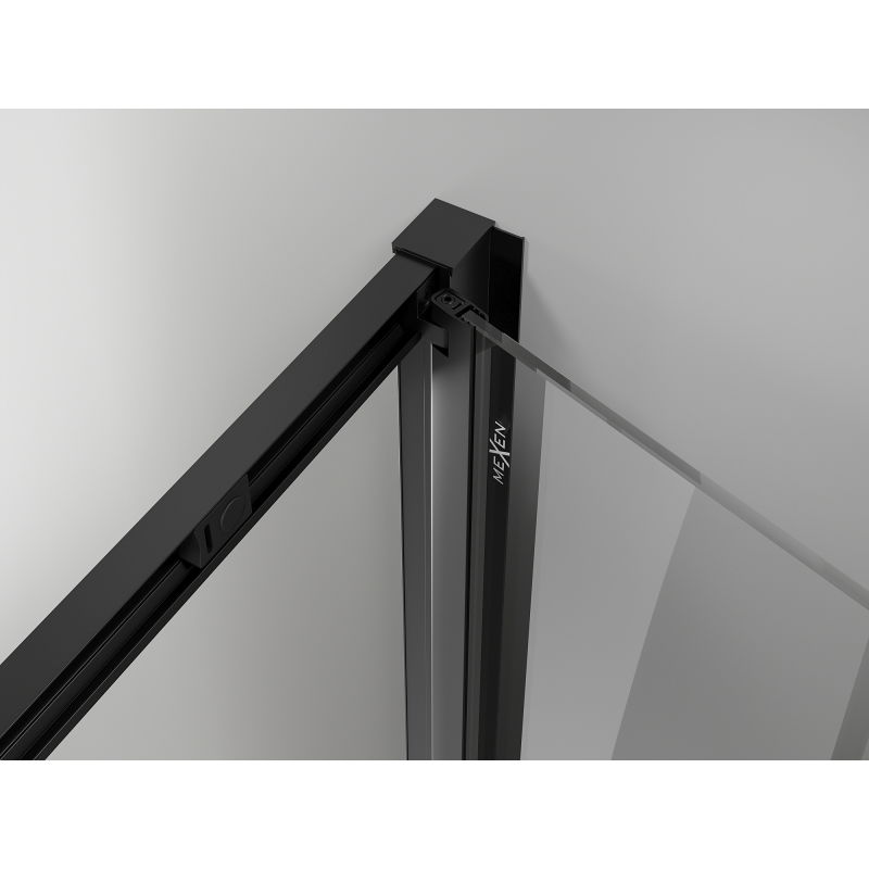 Mexen Exo zuhanyajtó összecsukható 85 cm, átlátszó, fekete - 816-085-000-70-00
