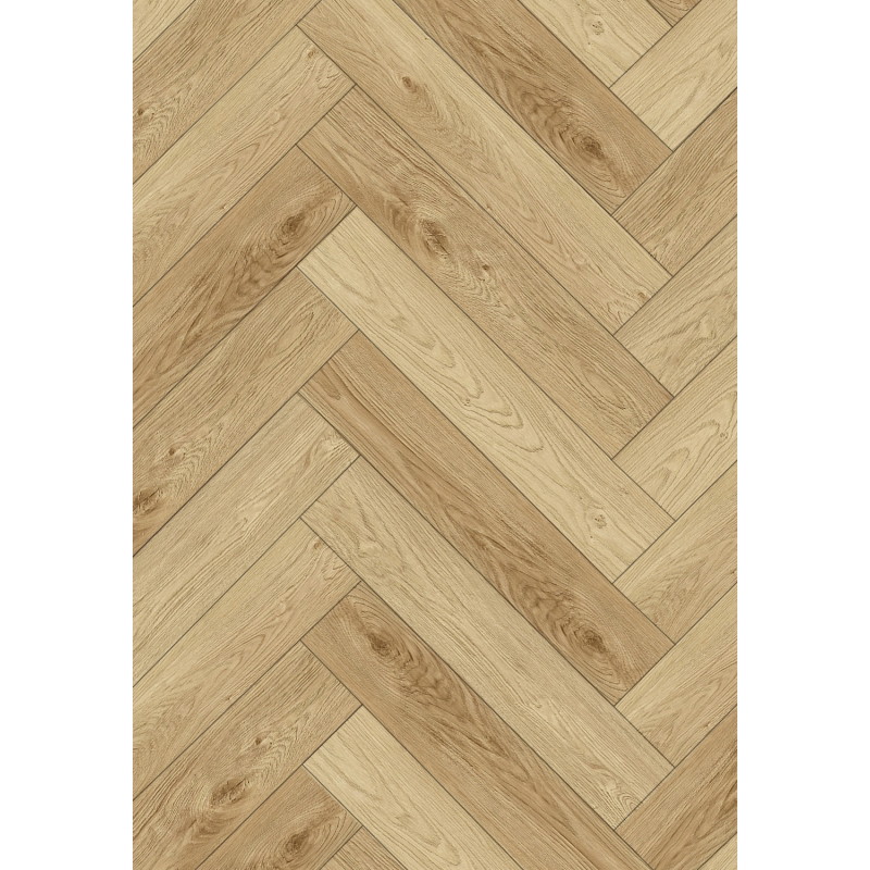 Mexen Anniston Vinyl padló herringbone 570 x 95 mm LVT Dryback 2,5 mm, PVC alátét, 4 V-fuga, Tölgy