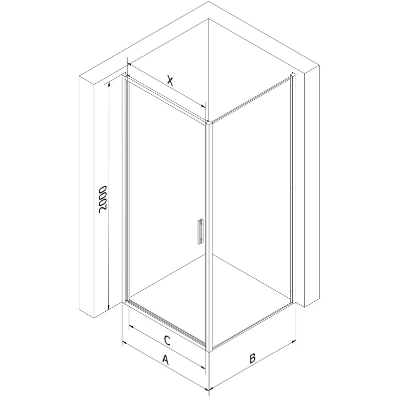 Mexen Exo-B cabină de duș pliabilă 90 x 100 cm, transparentă, crom - 817-090-100-01-00