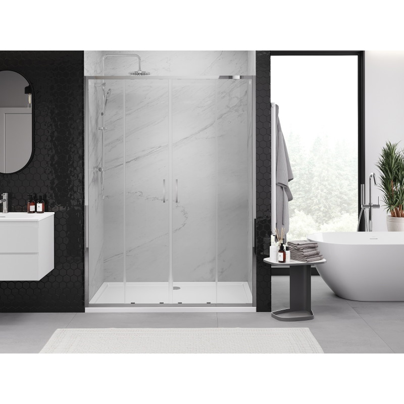 Mexen Exo-S Duo uși de duș duble glisante 130 cm, transparente, crom - 8152-130-000-01-00
